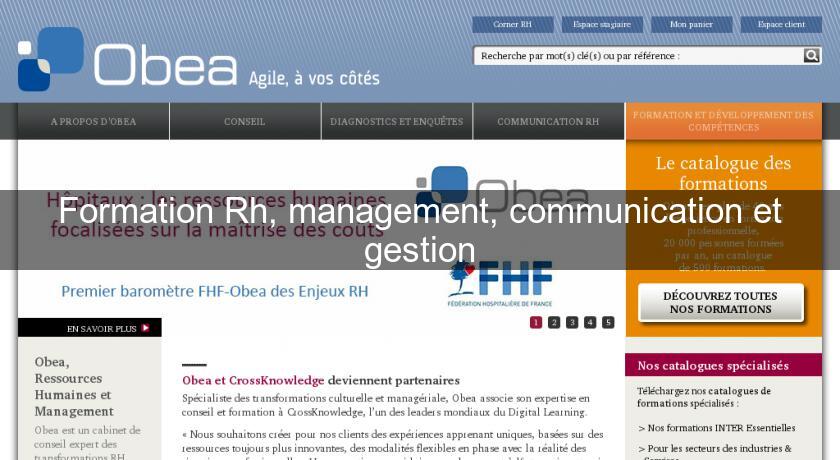 Formation Rh, management, communication et gestion