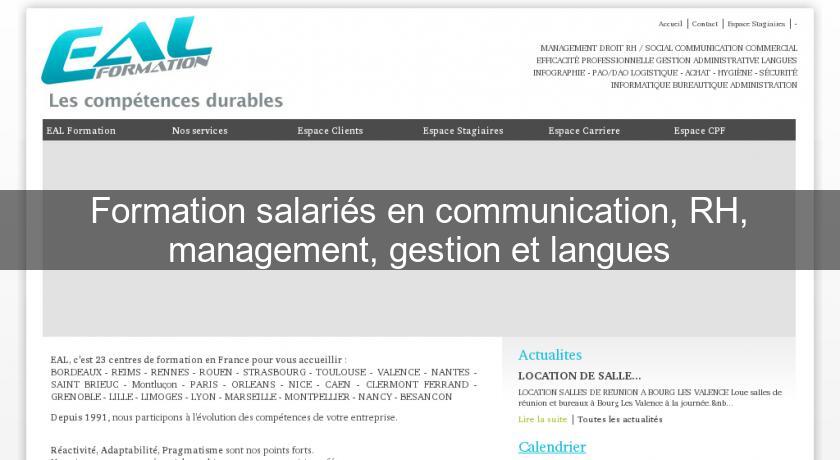 Formation salariés en communication, RH, management, gestion et langues Formation salariés en communication, RH, management, gestion et langues