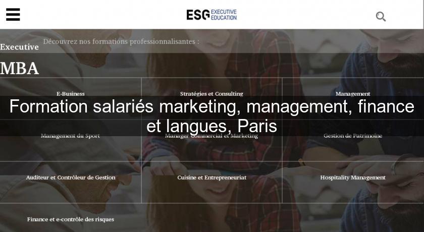 Formation salariés marketing, management, finance et langues, Paris Formation salariés marketing, management, finance et langues, Paris