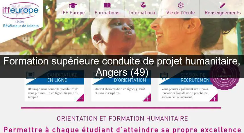 Formation supérieure conduite de projet humanitaire, Angers (49)