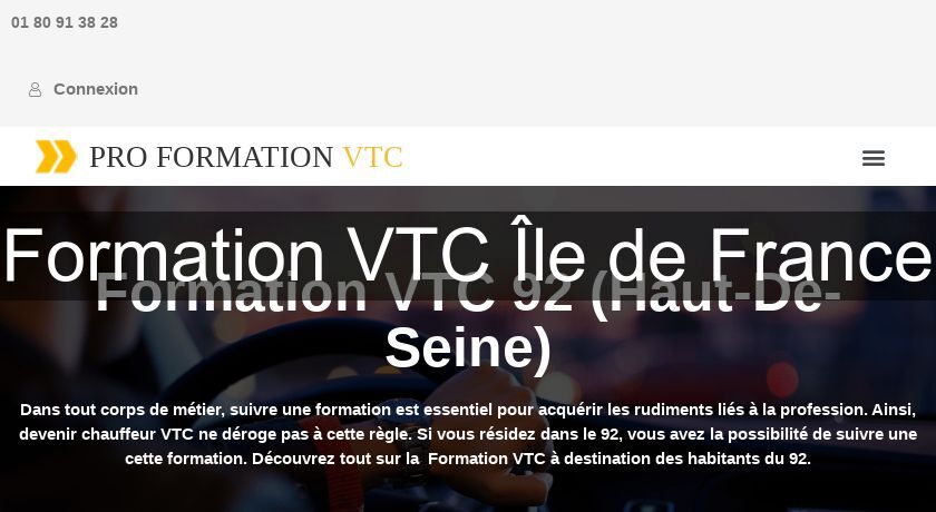 Formation VTC Île de France Formation VTC Île de France