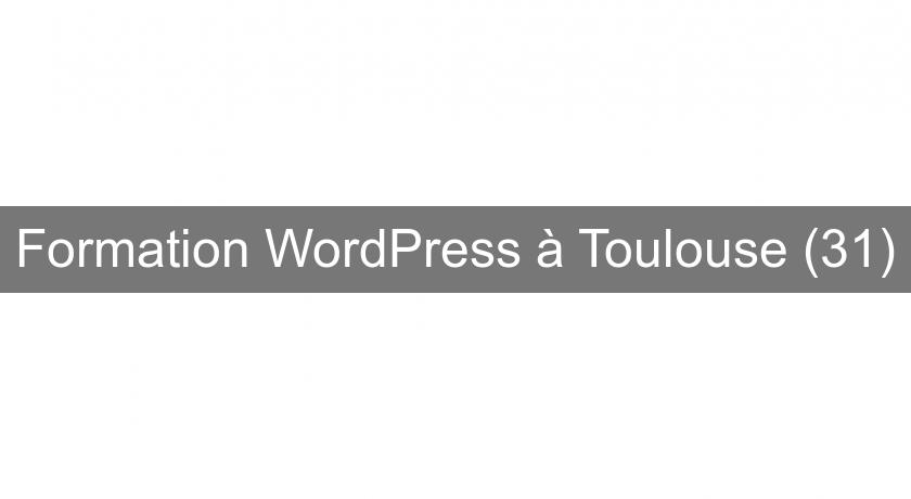 Formation WordPress à Toulouse (31) Formation WordPress à Toulouse (31)