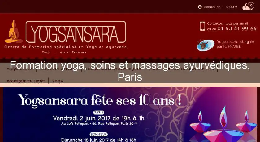 Formation yoga, soins et massages ayurvédiques, Paris