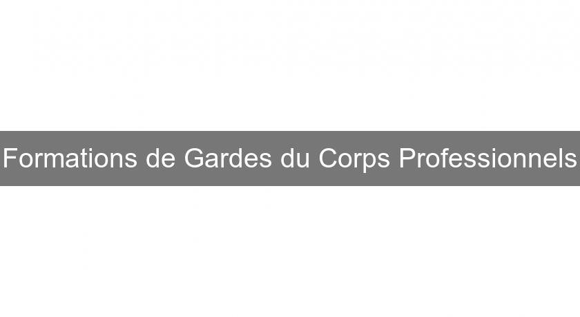 Formations de Gardes du Corps Professionnels