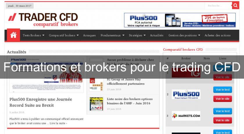 Formations et brokers pour le trading CFD Formations et brokers pour le trading CFD