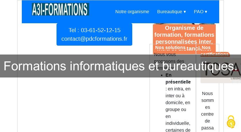 Formations informatiques et bureautiques.