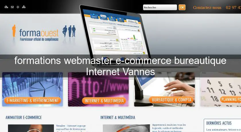 formations webmaster e-commerce bureautique Internet Vannes