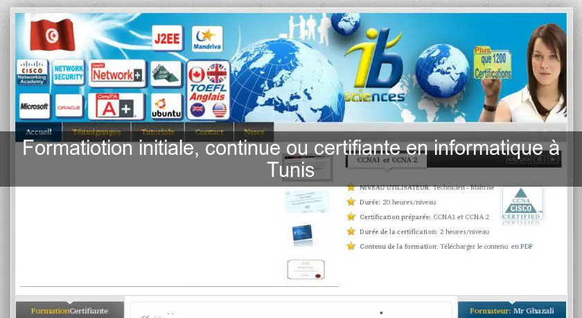Formatiotion initiale, continue ou certifiante en informatique à Tunis