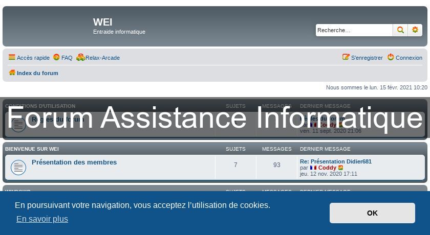Forum Assistance Informatique Forum Assistance Informatique