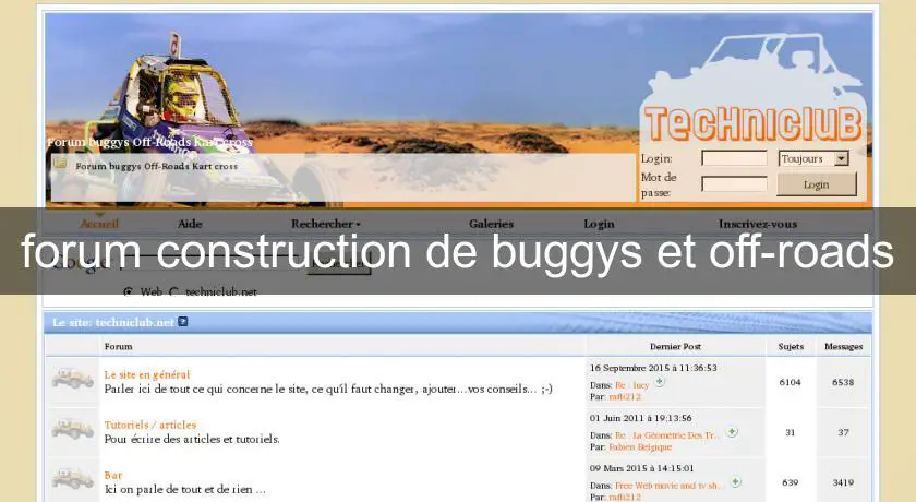 forum construction de buggys et off-roads