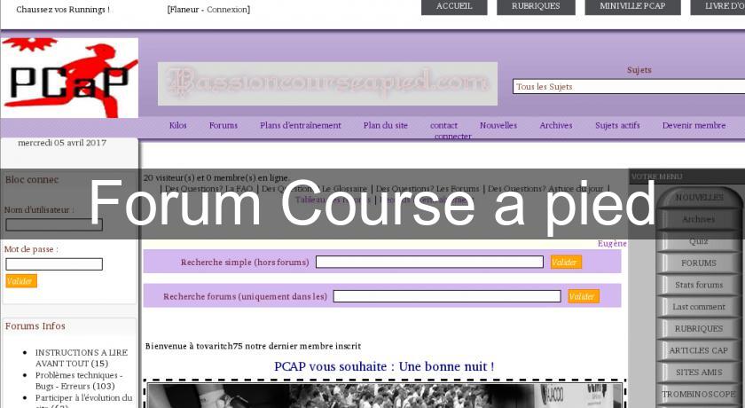Forum Course a pied Forum Course a pied