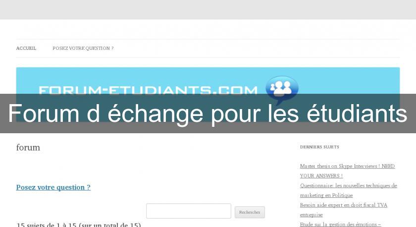 Forum d'échange pour les étudiants