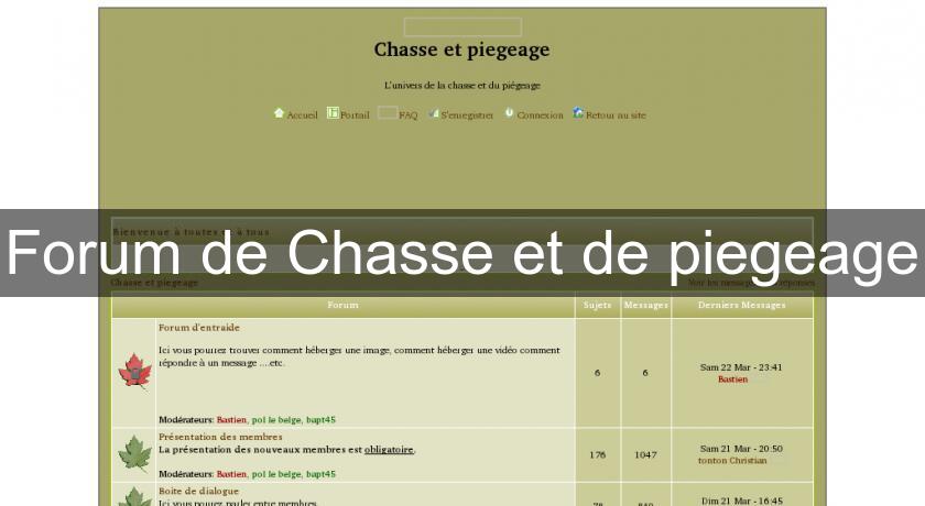 Forum de Chasse et de piegeage