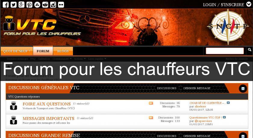 Forum pour les chauffeurs VTC Forum pour les chauffeurs VTC