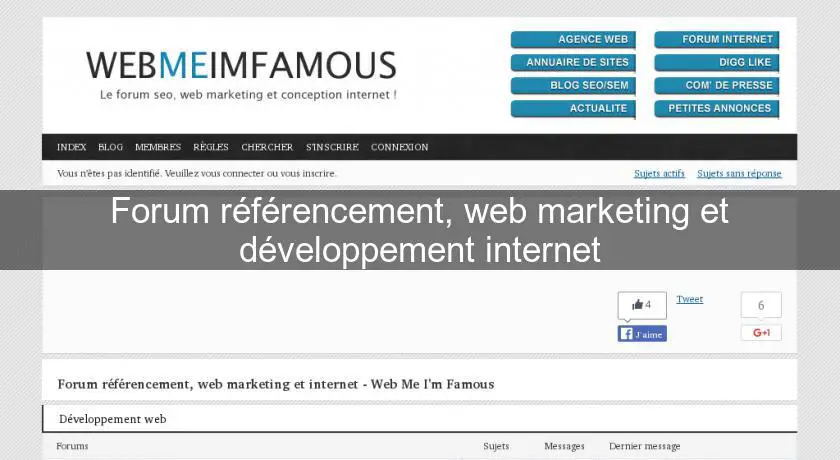 Forum référencement, web marketing et développement internet