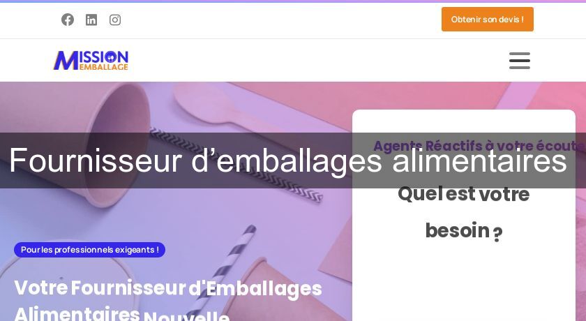 Fournisseur d’emballages alimentaires Fournisseur d’emballages alimentaires
