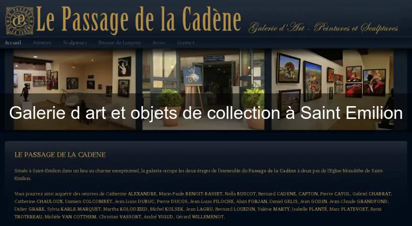 Galerie d'art et objets de collection à Saint Emilion