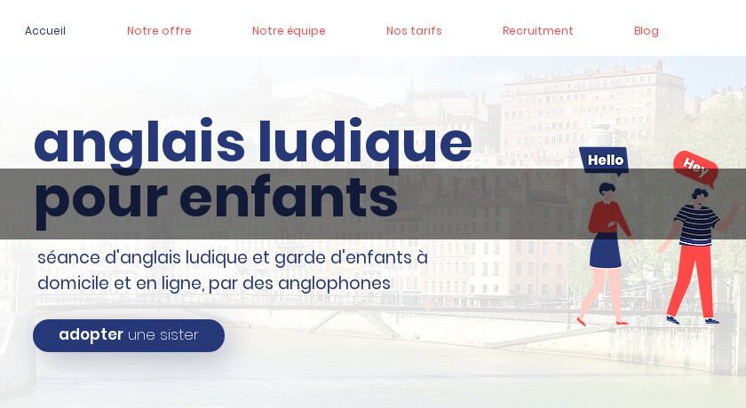 Garde d'enfants en immersion et cours d'anglais ludiques à domicile à Lyon