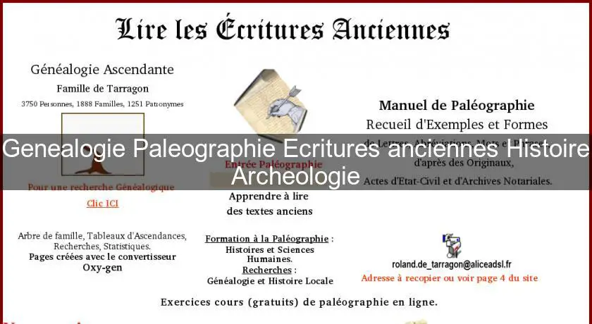 Genealogie Paleographie Ecritures anciennes Histoire Archeologie