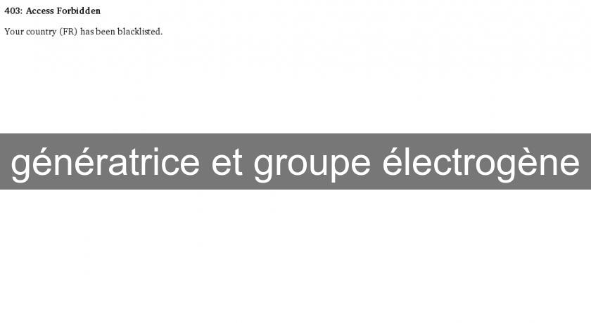 génératrice et groupe électrogène génératrice et groupe électrogène