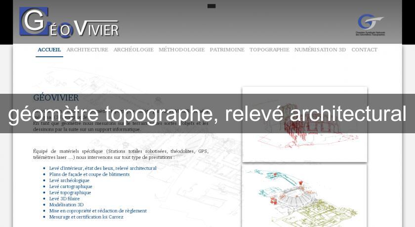 géomètre topographe, relevé architectural géomètre topographe, relevé architectural