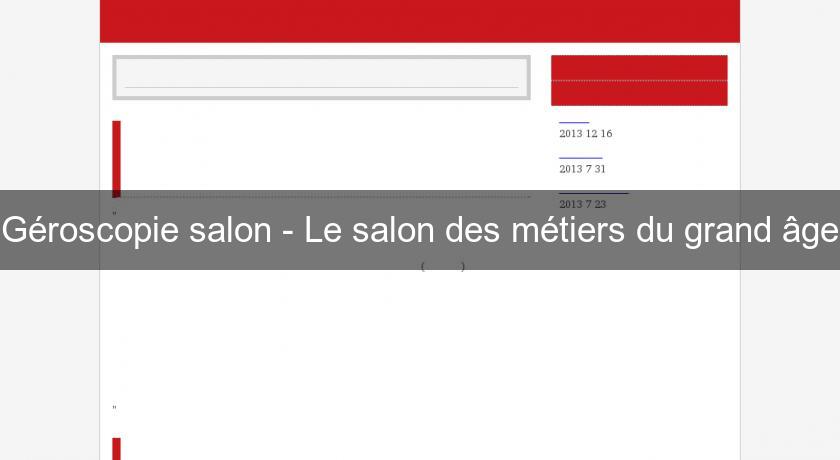 Géroscopie salon - Le salon des métiers du grand âge Géroscopie salon - Le salon des métiers du grand âge