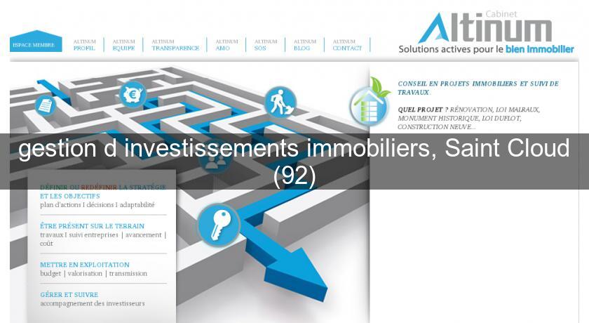 gestion d'investissements immobiliers, Saint Cloud (92) gestion d'investissements immobiliers, Saint Cloud (92)