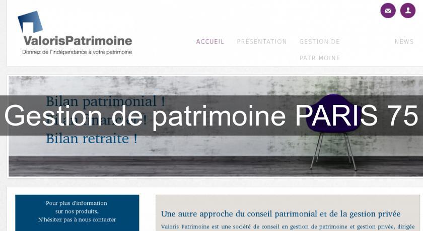 Gestion de patrimoine PARIS 75