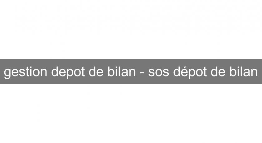 gestion depot de bilan - sos dépot de bilan