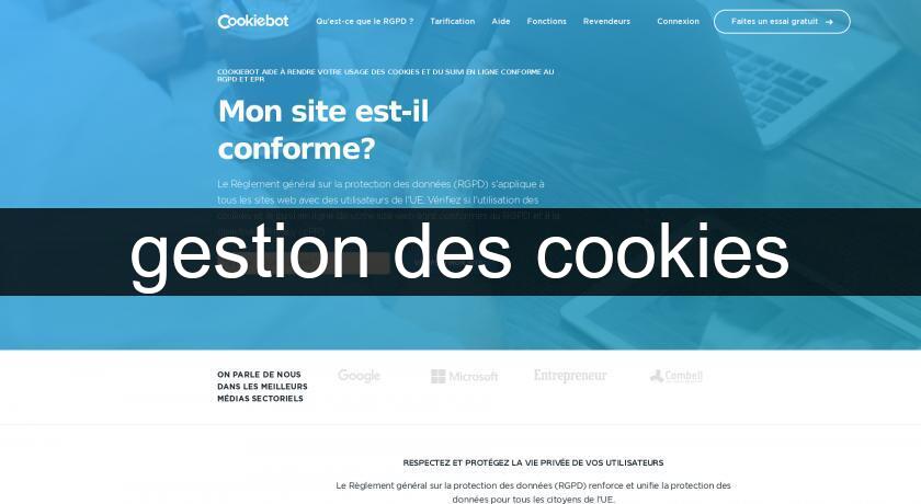 gestion des cookies