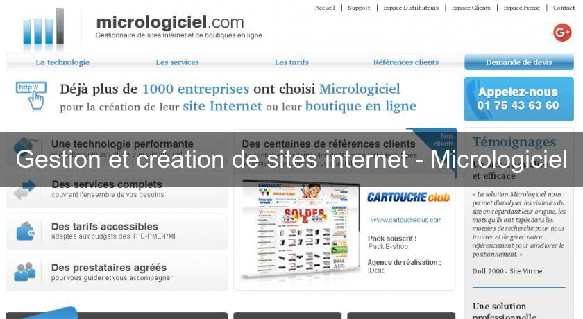Gestion et création de sites internet - Micrologiciel Gestion et création de sites internet - Micrologiciel