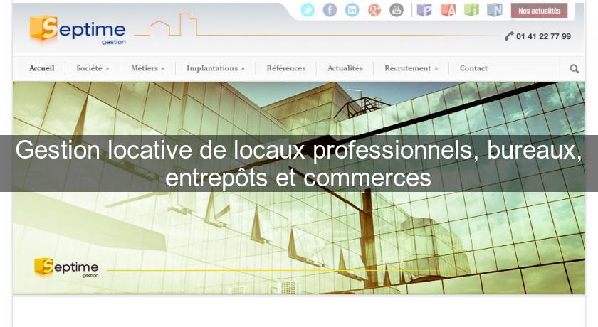 Gestion locative de locaux professionnels, bureaux, entrepôts et commerces