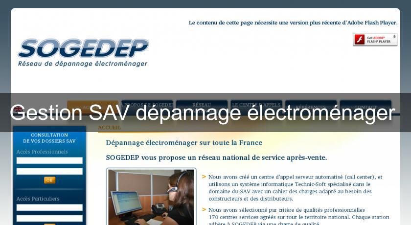Gestion SAV dépannage électroménager Gestion SAV dépannage électroménager