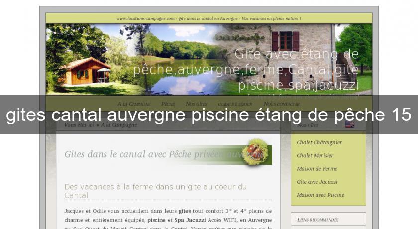 gites cantal auvergne piscine étang de pêche 15 gites cantal auvergne piscine étang de pêche 15