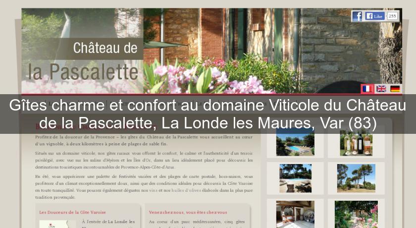 Gîtes charme et confort au domaine Viticole du Château de la Pascalette, La Londe les Maures, Var (83)