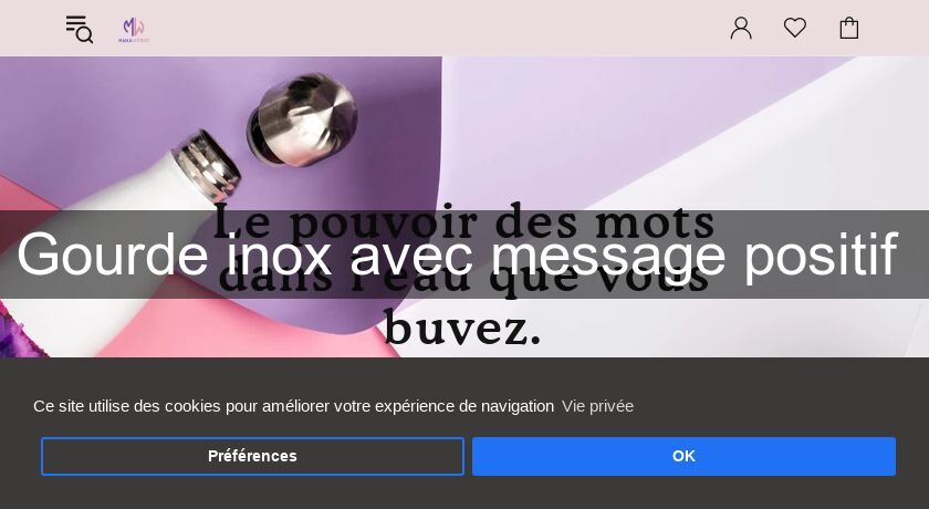 Gourde inox avec message positif Gourde inox avec message positif