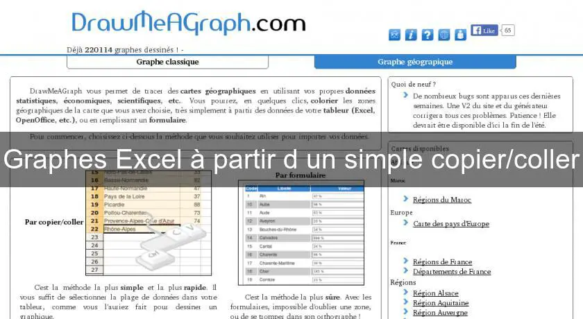 Graphes Excel à partir d'un simple copier/coller