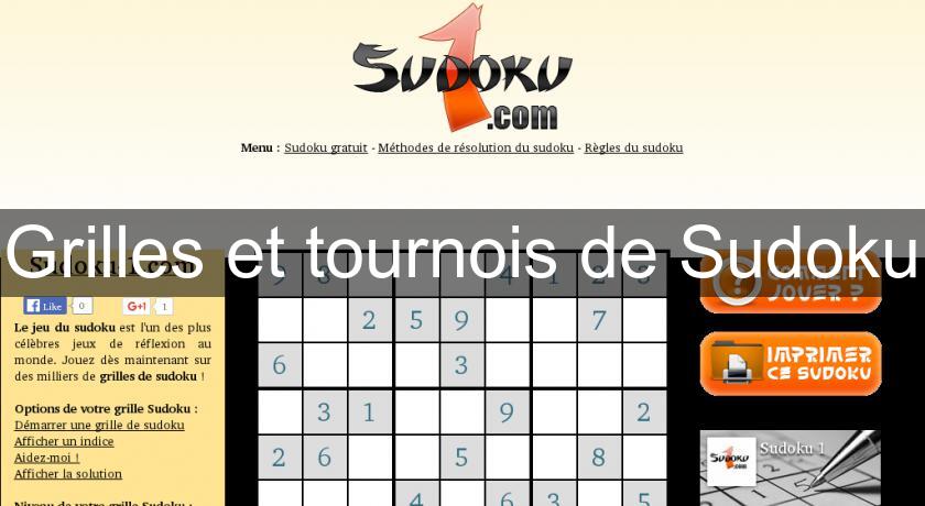 Grilles et tournois de Sudoku Grilles et tournois de Sudoku
