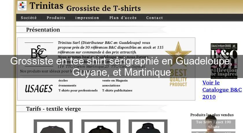 Grossiste en tee shirt sérigraphié en Guadeloupe, Guyane, et Martinique