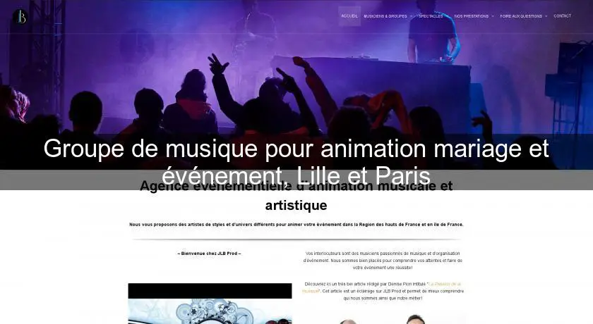 Groupe de musique pour animation mariage et événement, Lille et Paris