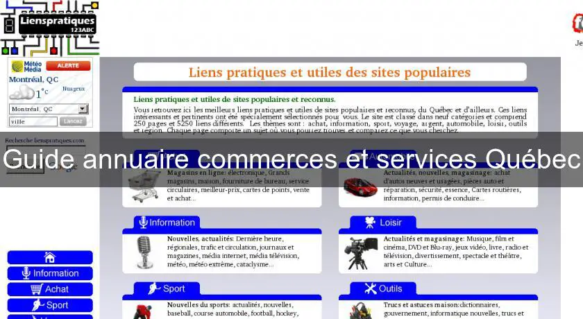 Guide annuaire commerces et services Québec