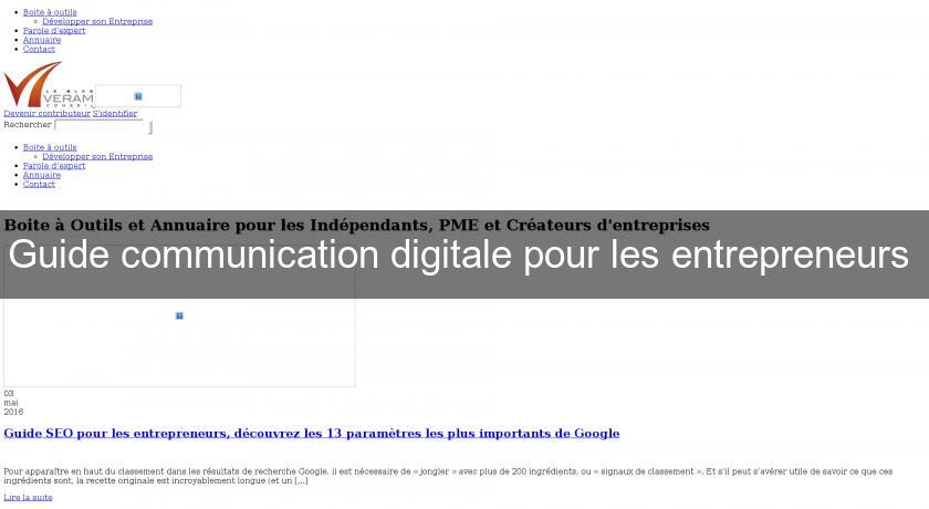 Guide communication digitale pour les entrepreneurs Guide communication digitale pour les entrepreneurs