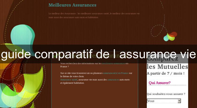 guide comparatif de l'assurance vie guide comparatif de l'assurance vie
