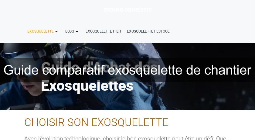 Guide comparatif exosquelette de chantier Guide comparatif exosquelette de chantier