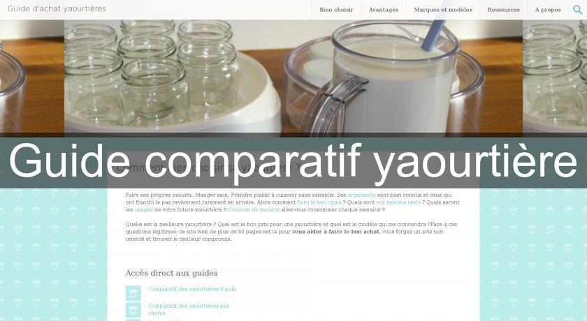 Guide comparatif yaourtière Guide comparatif yaourtière