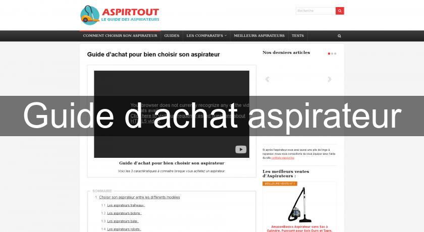 Guide d'achat aspirateur