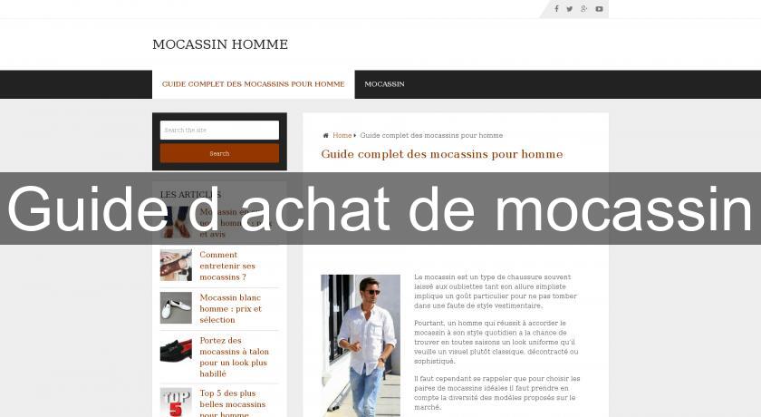 Guide d'achat de mocassin Guide d'achat de mocassin
