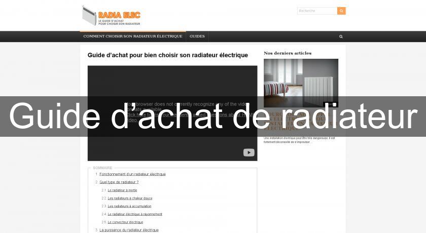 Guide d’achat de radiateur