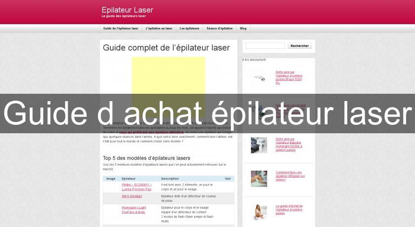 Guide d'achat épilateur laser