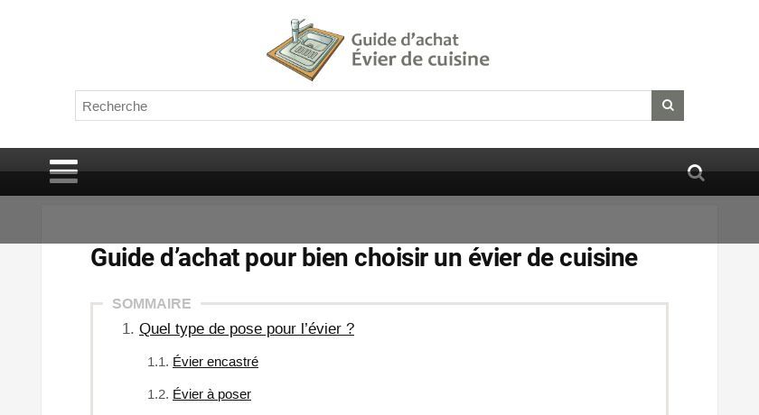 Guide d’achat Evier de cuisine Guide d’achat Evier de cuisine